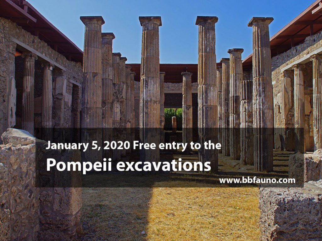 January 5, 2020 Free entry to the Pompeii excavations